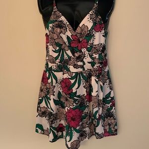 Floral Spaghetti Strap Romper
